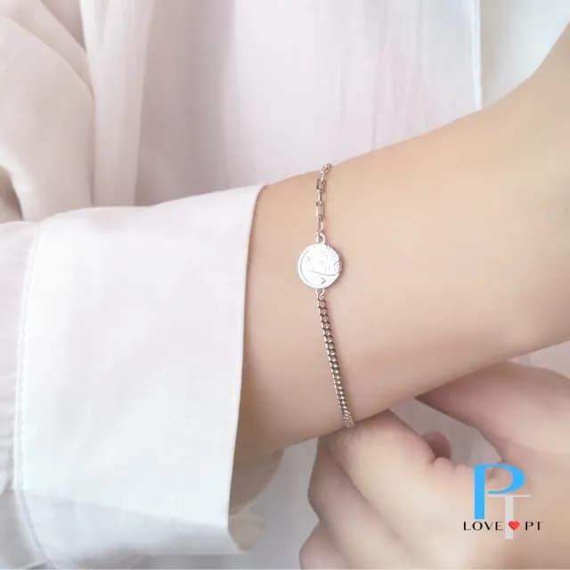 【love pt】招財貓  白金手鍊 情人節禮物(PT950 鉑金手鍊 A174)