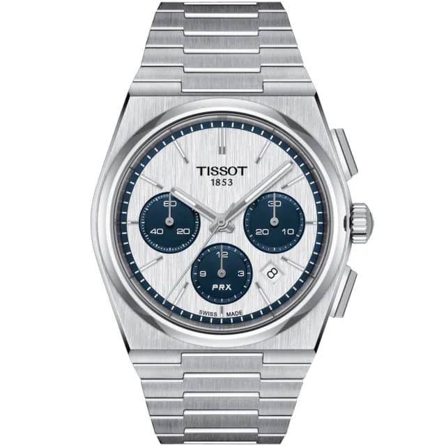 【TISSOT 天梭】PRX 白熊貓自動計時機械錶-42mm 禮物 送禮 推薦(T1374271101101)