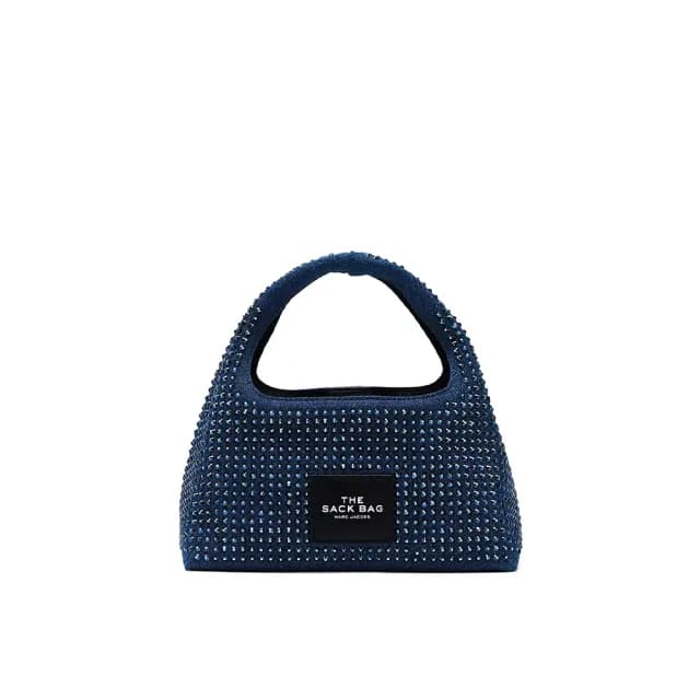 【MARC JACOBS】官方直送 THE SACK 迷你深藍鋪鑽丹寧手袋