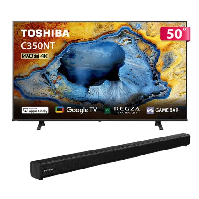 【TOSHIBA 東芝】58H快配★REGZA 50型4K Google TV液晶顯示器(50C350NT)