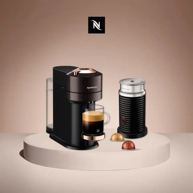 【Nespresso】momo獨家款！臻選厚萃Vertuo Next輕奢款膠囊咖啡機奶泡機組合 咖啡機 義式(瑞士頂級咖啡品牌)