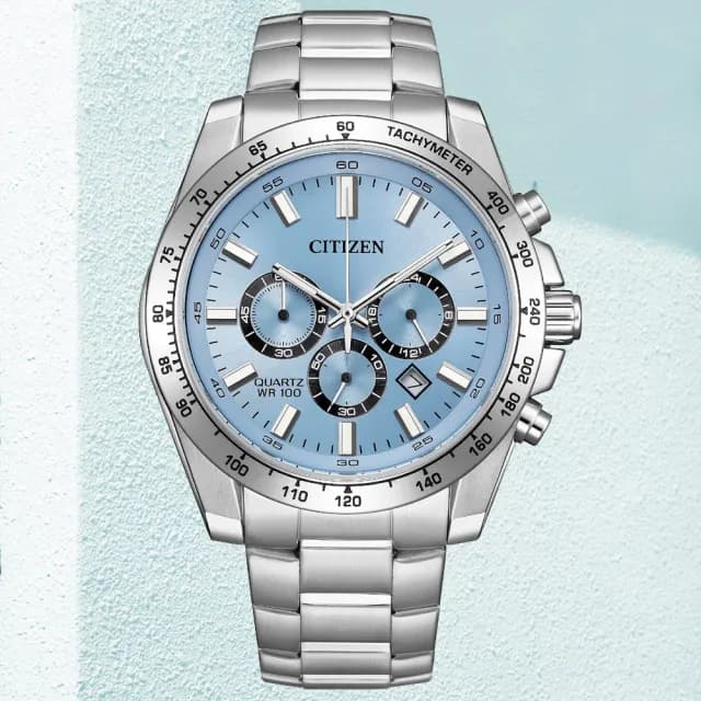 【CITIZEN 星辰】Chronograph系列 時尚三眼 計時腕錶 七夕 情人節 禮物 送禮 推薦(AN8230-59L)