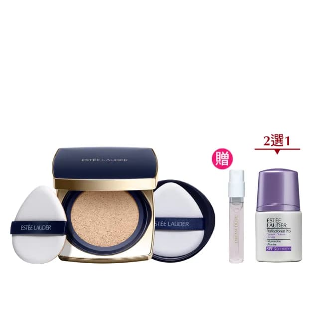 【Estee Lauder 雅詩蘭黛】粉持久完美鎖妝氣墊粉餅SPF45(一盒兩蕊/IU同款/防曬/七夕/情人節禮物)
