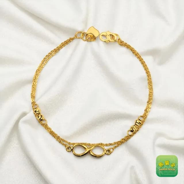 【熊貓金】黃金手鍊永恆之願0.90錢(黃金手鍊)
