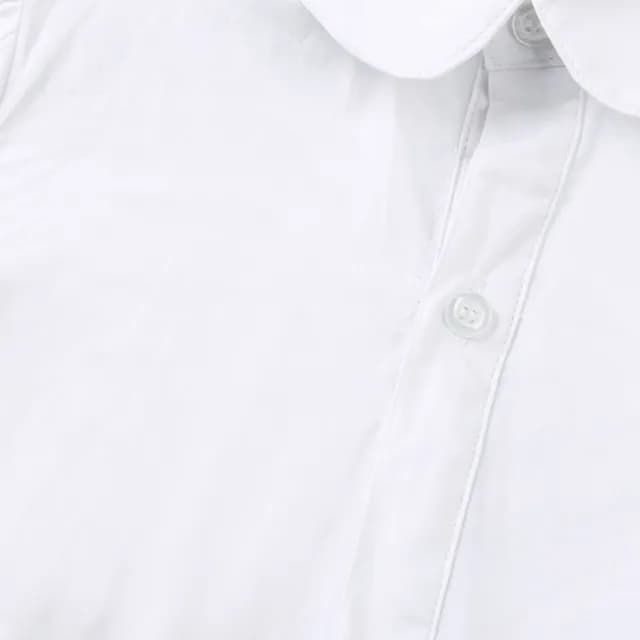 【橘魔法】古典荷葉短袖薄襯衫(女童 大童 白襯衫 短袖襯衫 花童 表演服裝 攝影 童裝 兒童)