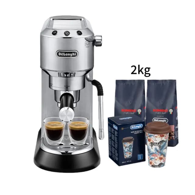 【Delonghi】EC885.M 半自動義式咖啡機(+ 咖啡豆配件套組)