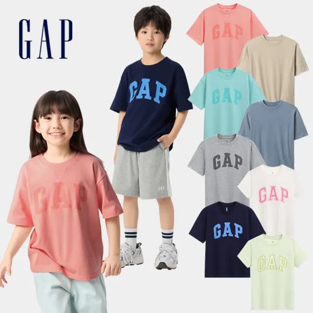 【GAP】男女童裝 Logo純棉印花圓領短袖T恤-多款任選(708456&767150&767146&767144)