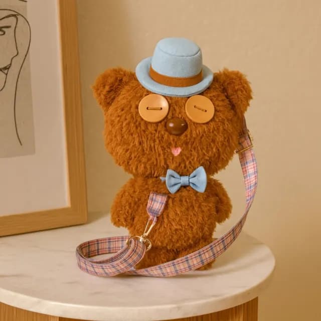 【MINIONS 小小兵】正版授權周邊TIM熊提姆熊系列毛絨造型斜背包(女友兒童兒子女兒生日交換聖誕禮物)