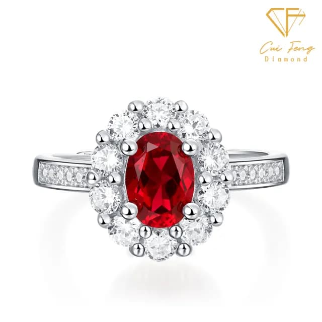 【CF鑽飾】女戒 培育紅寶石《赤心》雙11限定情人節(1克拉 鑽戒 戒指 禮物 生日)