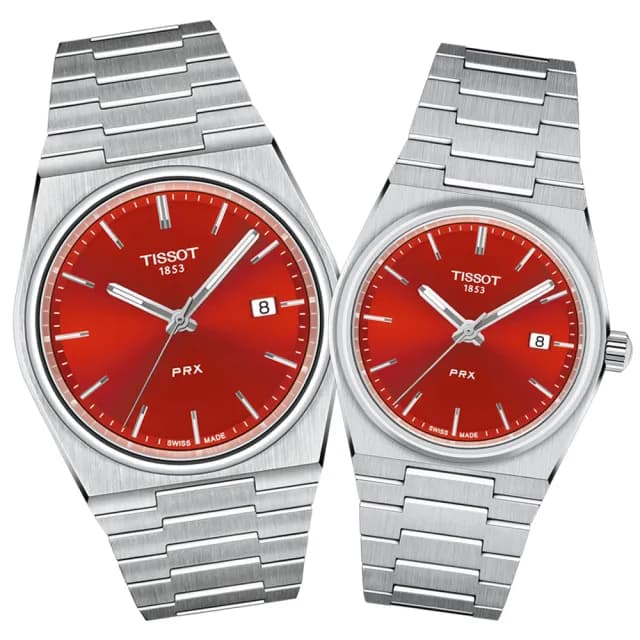 【TISSOT 天梭】PRX系列 復刻時尚對錶 七夕 情人節 禮物 送禮 推薦(T1374101142100/T1372101142100)