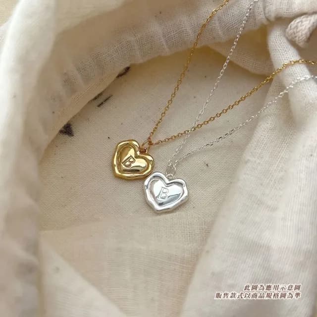 【LetterB】925純銀字母項鍊(男女 韓系 鎖骨鍊 項鏈 飾品配件 生日 情人節 禮物)