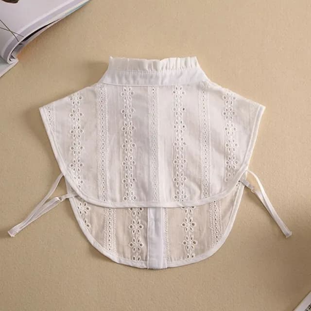 【米蘭精品】現貨秒發 假領子襯衫領片(蕾絲鏤空木耳邊立領女裝配件情人節生日聖誕節交換禮物2色74ac20)