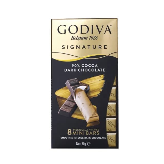 【GODIVA官方直營】醇享系列90%黑巧克力12片(生日禮、情人節、中元節、中秋禮盒)
