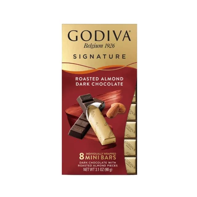 【GODIVA官方直營】醇享系列杏仁黑巧克力12片(生日禮、情人節、中元節、中秋節)