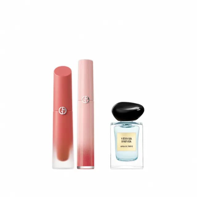 【ARMANI 亞曼尼】威尼斯霓虹限定唇彩組(威尼斯唇釉/霓虹唇萃/GIORGIO ARMANI/GA)