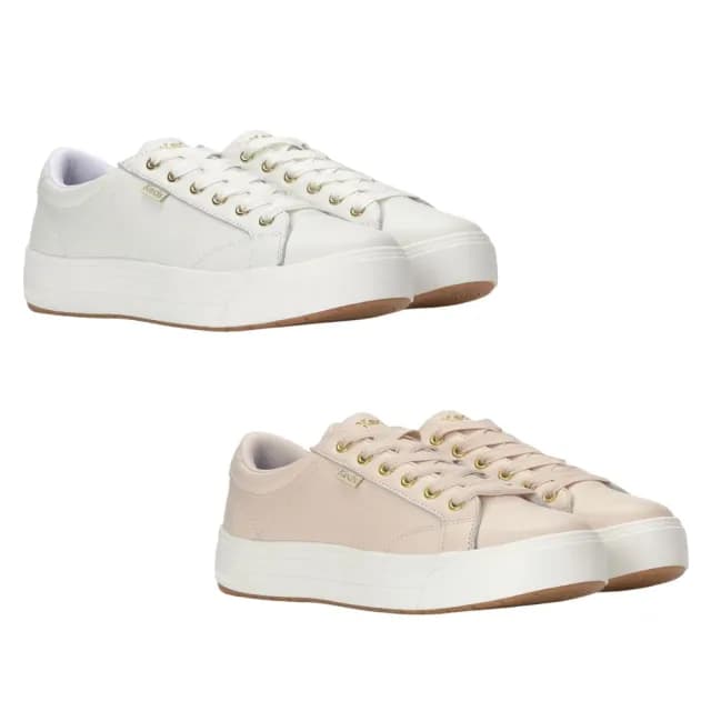 【Keds】PARK LEATHER 質感厚底皮革休閒鞋(WH68784 WH68900 厚底 小白鞋 增高鞋 皮革)