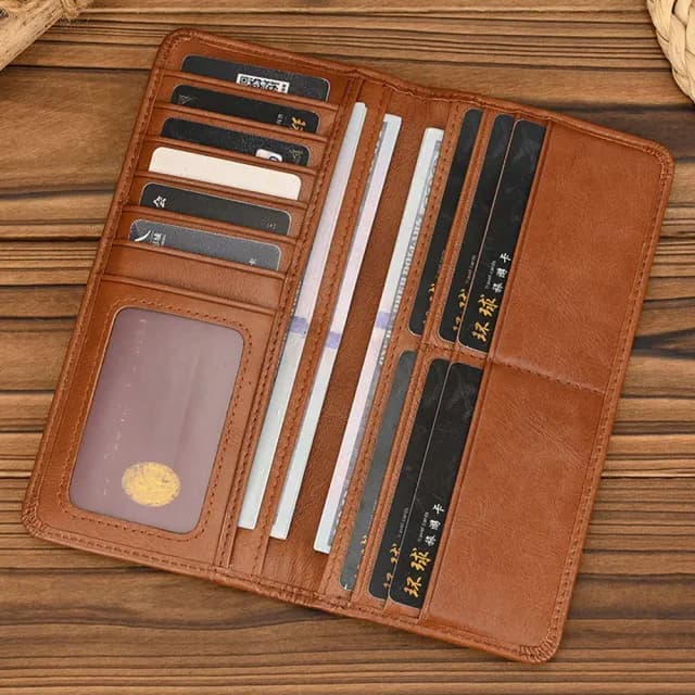 【MoonDy】雙11 長款錢夾 真皮錢包 頭層牛皮 卡包 男生長夾 長夾 多卡位