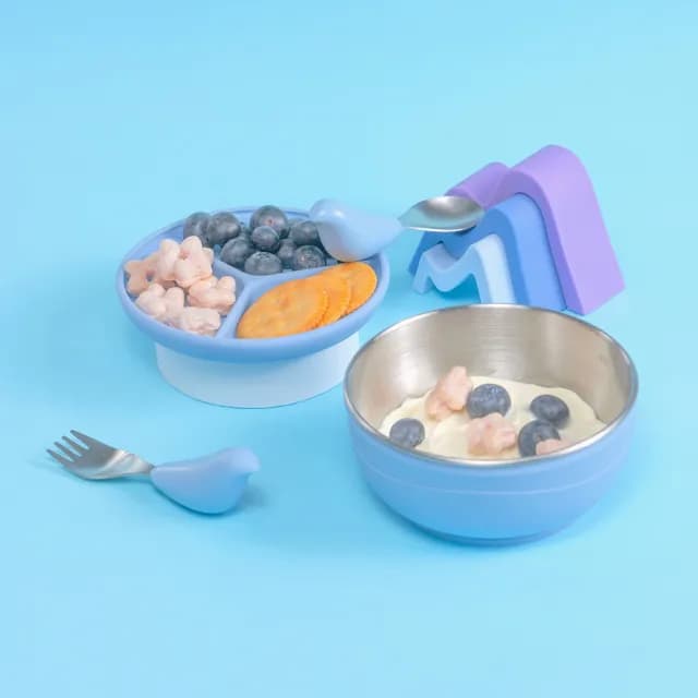 【CYD TERRA 官方直營】PICABOO布咔寶學習餐具組（寶寶餐具/不銹鋼叉匙/不鏽鋼碗）(彌月禮盒)