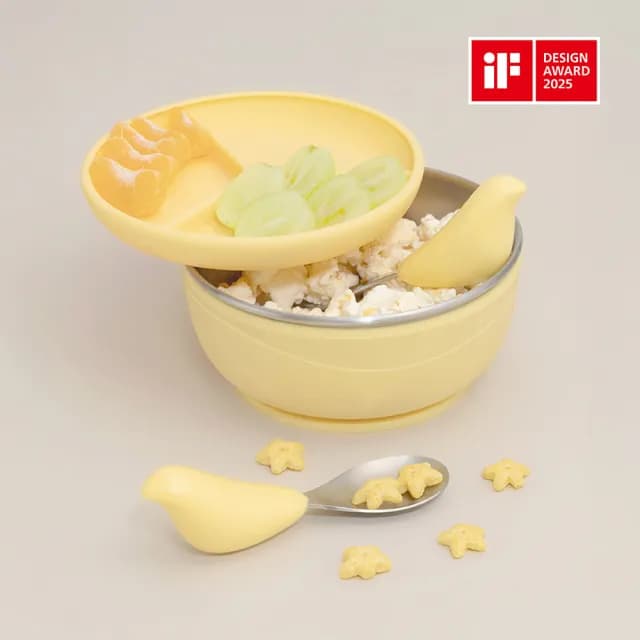 【CYD TERRA 官方直營】PICABOO布咔寶學習餐具組（寶寶餐具/不銹鋼叉匙/不鏽鋼碗）(彌月禮盒)