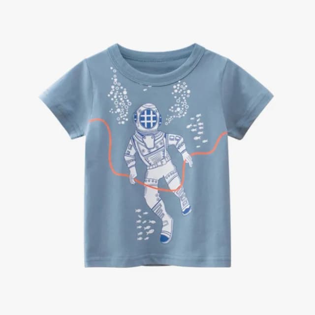 【橘魔法】海底淺水薄款純棉短袖上衣(夏裝 男童 童裝 兒童 中童 T恤)