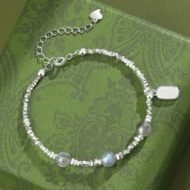【LEEHER】雙11 手鍊女/招財納福/月光石/S925/飾品/手鍊/純銀手鍊/禮物