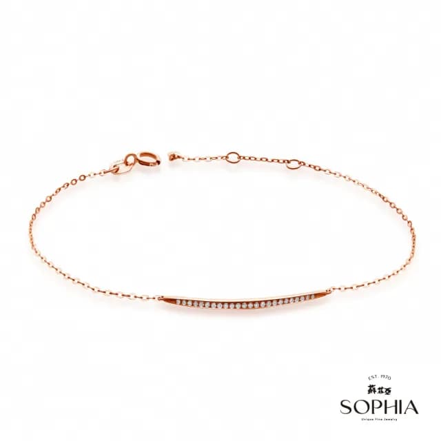 【蘇菲亞珠寶】14K玫瑰金 簡愛 鑽石手鍊