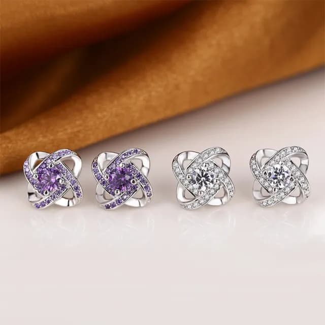 【LEESA】雙11 四葉草\六爪雪花旋轉\飾品女\耳環\耳釘\S925純銀\耳飾