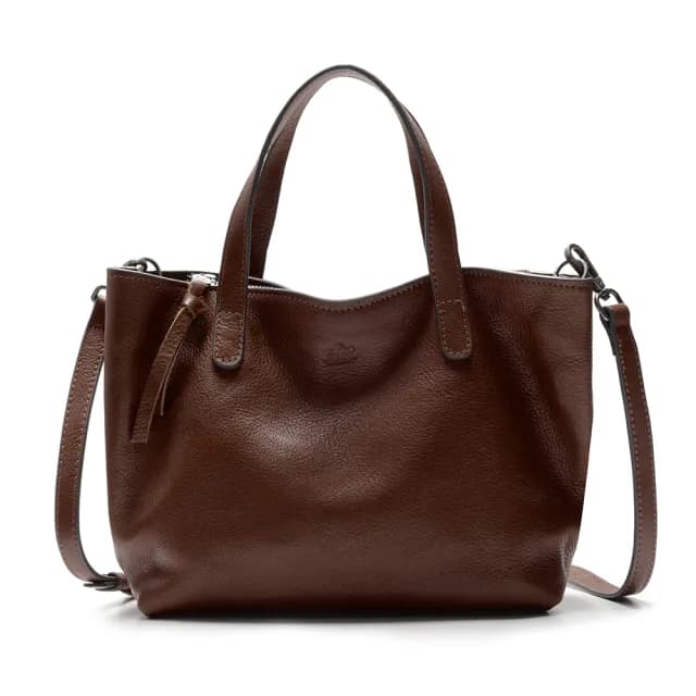 【2R 手工真皮】雙11 情人節禮物 樹羔植鞣牛皮Carlo托特卡羅斜背包 深栗咖(真皮包包 肩背包 斜背包)