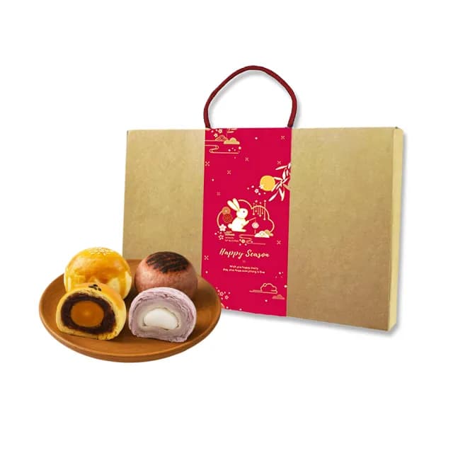 【樂活e棧】手作幸福酥餅禮盒8入x1盒(蛋奶素 芋頭酥 月餅 手作)
