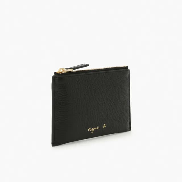 【agnes b.】皮革 零錢包(黑色)