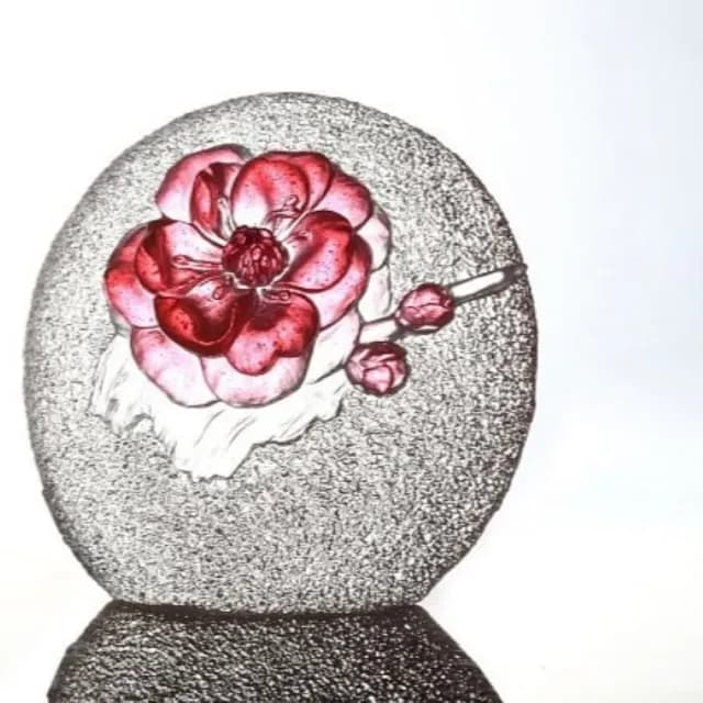 【琉璃工房 LIULI】紅艷一朵  入厝禮/中秋禮(送禮/琉璃/禮物/水晶/藝術品/擺飾/禮贈/企業)