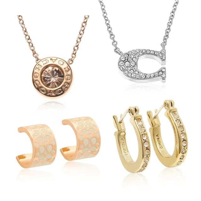 【COACH】經典LOGO綴飾耳環/項鍊/手環(多款)