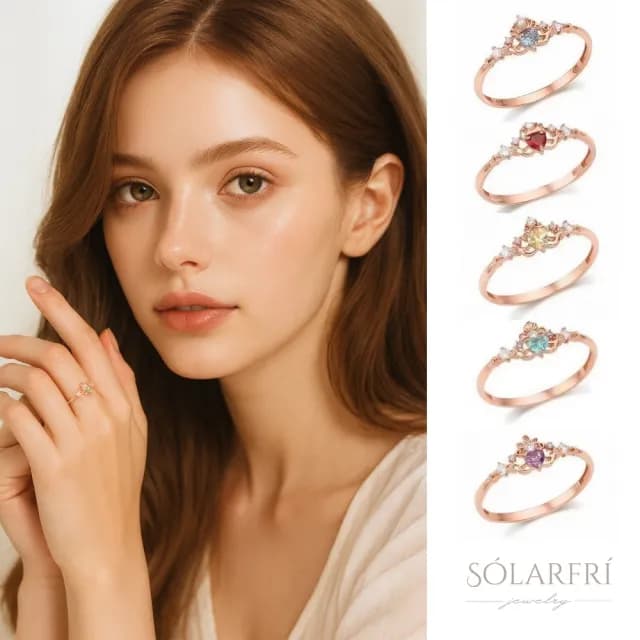 【SOLARFRi】童話系輕奢閃耀戒指｜可調戒圍大小 禮盒包裝(閨蜜女兒女友老婆定情生日情人禮物)