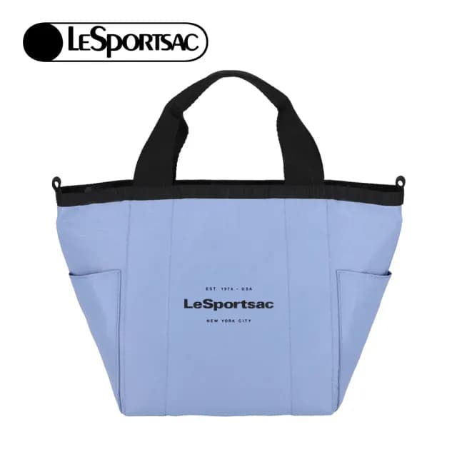 【Lesportsac】小型雙面托特包 手提袋 便當袋 送禮 禮物 女包 男包 情人節禮物(雲霧藍)