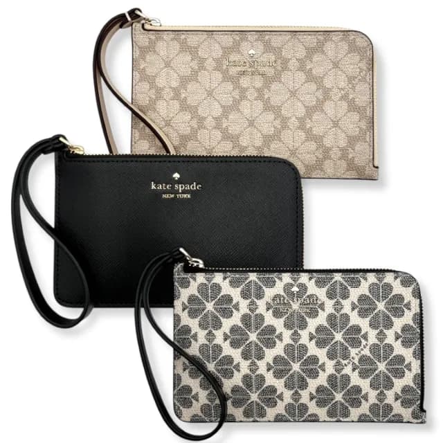 【KATE SPADE】女生 手拿包 滿版緹花 / 素面 PVC防刮皮革 零錢包 皮夾(KH614 613)