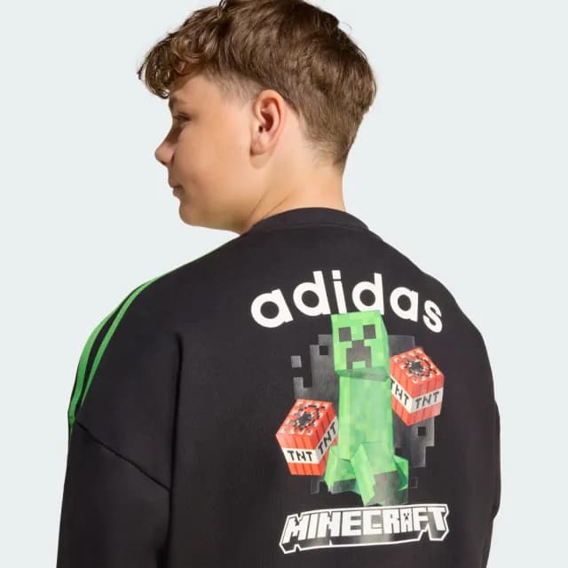 【adidas 愛迪達】ADIDAS MINECRAFT 圓領上衣 童裝 - Originals JW7723