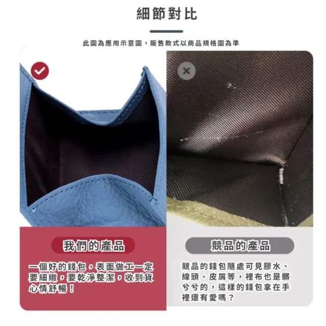 【小巧好裝】日系真皮RFID防盜刷短夾(錢包 皮夾 皮包 名片夾 素色 頭層牛皮 禮物 零錢包 多分層)