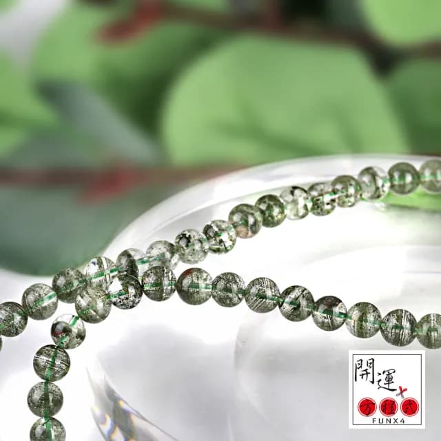 【開運方程式】綠幽靈手珠三圈手鍊6.8mm(千層聚寶盆財神鬼佬水晶G468款)