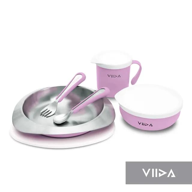 【VIIDA官方直營】Souffle 抗菌不鏽鋼餐具組(兒童餐具 抗菌不鏽鋼 寶寶餐具 學習餐具)