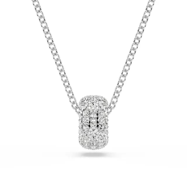 【SWAROVSKI 施華洛世奇】Dextera 鍊墜 墜鍊 項鍊 白色 鍍白金色(線上限定款)