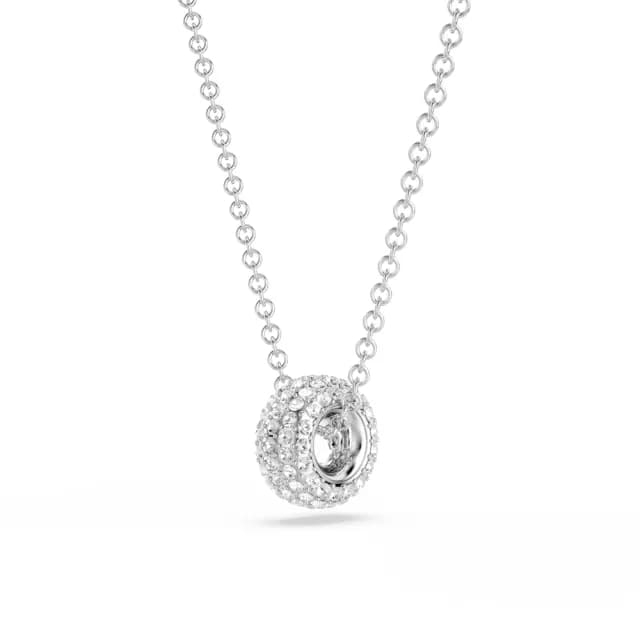 【SWAROVSKI 施華洛世奇】Dextera 鍊墜 墜鍊 項鍊 白色 鍍白金色(線上限定款)