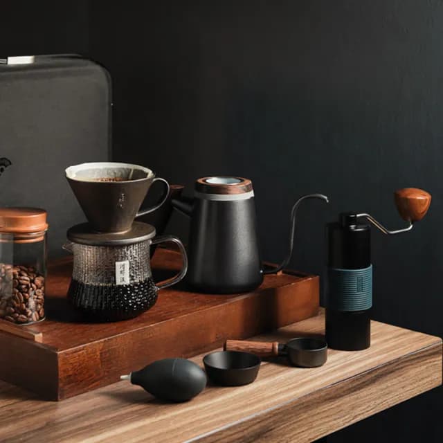 【Driver】河野流手沖咖啡旗艦組(手沖壺 細口壺 咖啡濾杯 玻璃壺 磨豆機 咖啡豆匙 送禮推薦 手沖咖啡組)