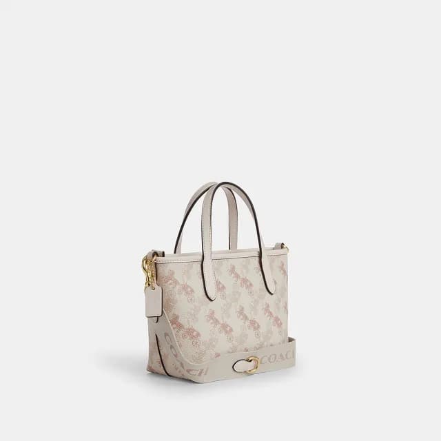 【COACH】蔻馳官方直營 馬車圖案印花CITY迷你托特手袋 托特包-2色任選(CCO38)