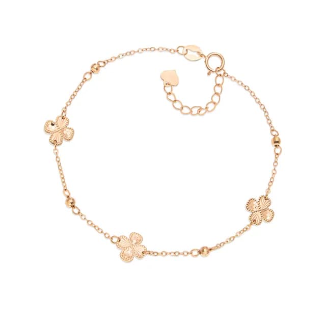 【JR.L金瑞利珠寶】雙11 18K玫瑰金 花語四葉草K金手鍊(18K玫瑰金手鍊)