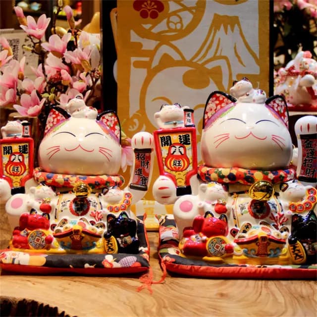 【新川】搖手招財貓擺件 開業禮物 店鋪前台發財貓(喬遷禮品 風水招財貓)