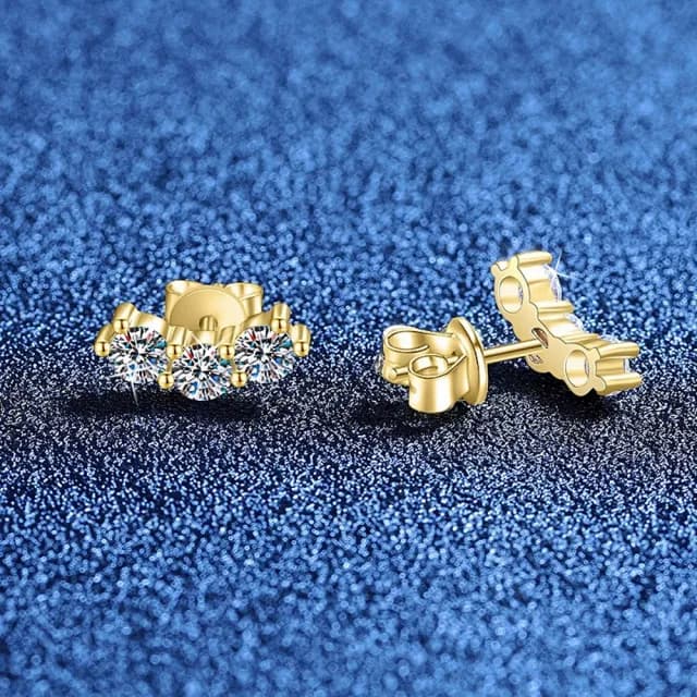 【巴黎精品】現貨+預購 頂級莫桑鑽石耳環925純銀耳環女耳針銀飾情人節禮物(1.2克拉微笑簡約女飾品2色a1kv3)