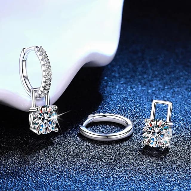 【巴黎精品】現貨+預購 頂級莫桑鑽石耳環925純銀耳環女耳針銀飾情人節禮物(2克拉一款兩戴高級女飾品a1kv10)