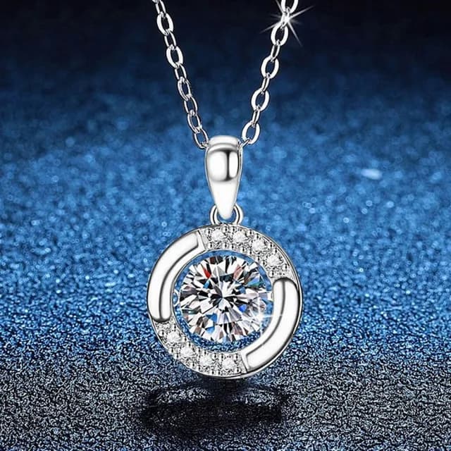 【巴黎精品】現貨+預購 頂級莫桑鑽石項鍊925純銀女項鍊項鏈鎖骨鏈情人節禮物(1克拉靈動吊墜女飾品a1kv16)