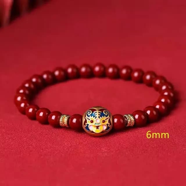 【巴黎精品】現貨+預購 硃砂手鍊朱砂手珠手串擋煞防小人轉運淨化招財開運(吞金獸6/8mm女飾品2款a1jt66)