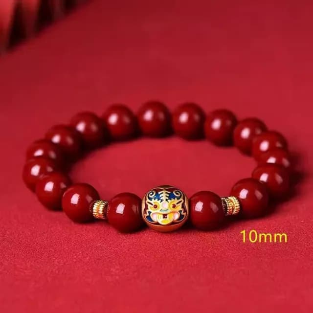 【巴黎精品】現貨+預購 硃砂手鍊朱砂手珠手串擋煞防小人轉運除穢淨化招財開運(吞金獸10mm男女飾品a1jt67)